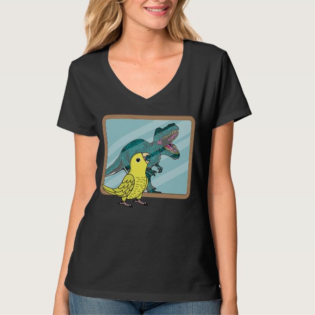 Parrot & Rex Reflection I Yellow Parrotlet T-Shirt (Front)