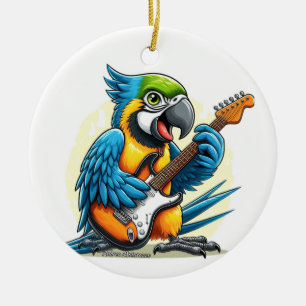 Parrot Rock Music Ceramic Ornament