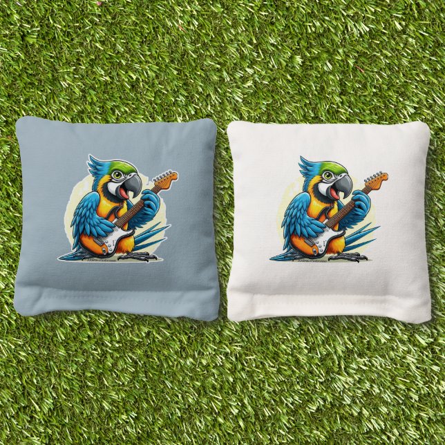 Parrot Rock Music Cornhole Bags (Grass)