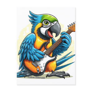 Parrot Rock Music Postcard