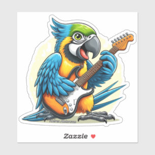 Parrot Rock Music Sticker