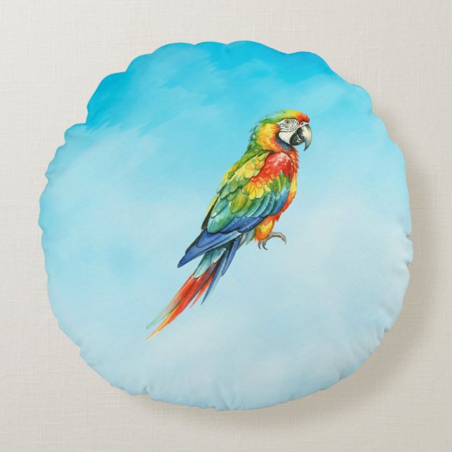 Parrot Round Pillow (Front)