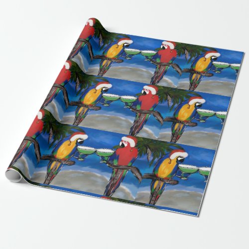 PARROT SANTA WRAPPING PAPER