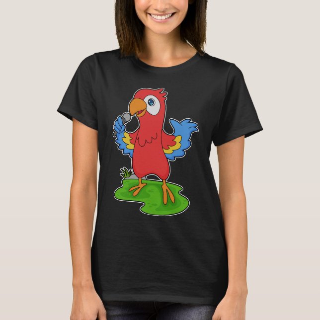 Parrot Singer Microphone Music T-Shirt (Front)