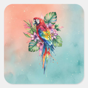 Parrot Square Sticker