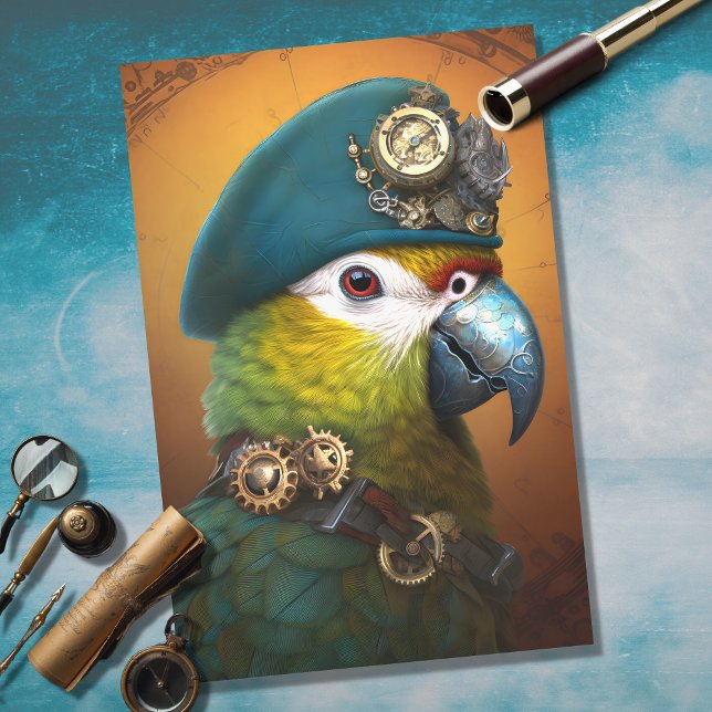 Parrot Steampunk 2 Decoupage Paper (Creator Uploaded)