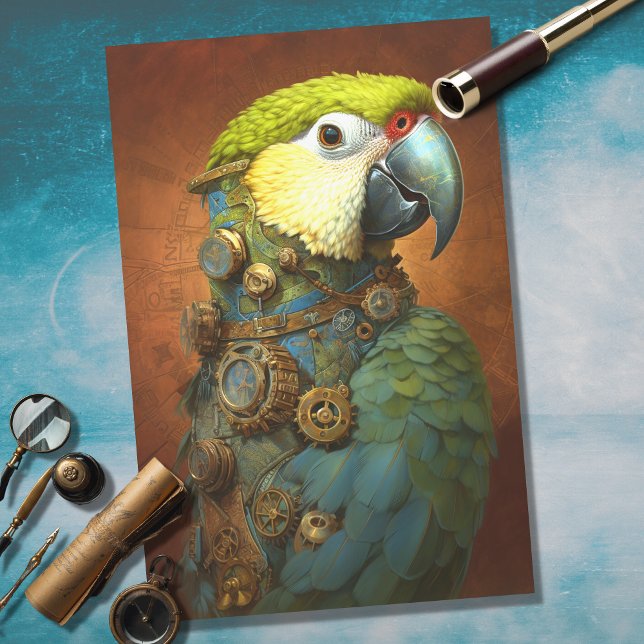 Parrot Steampunk 4 Decoupage Paper (Creator Uploaded)