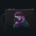 Parrot Suede Wristlet<br><div class="desc">parrot, bird, parakeet, budgie, animal, wildlife, exotic, tropical, abstract, colorful</div>