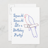 Parrot Themed Birthday Party Invite Postcards (Front/Back)