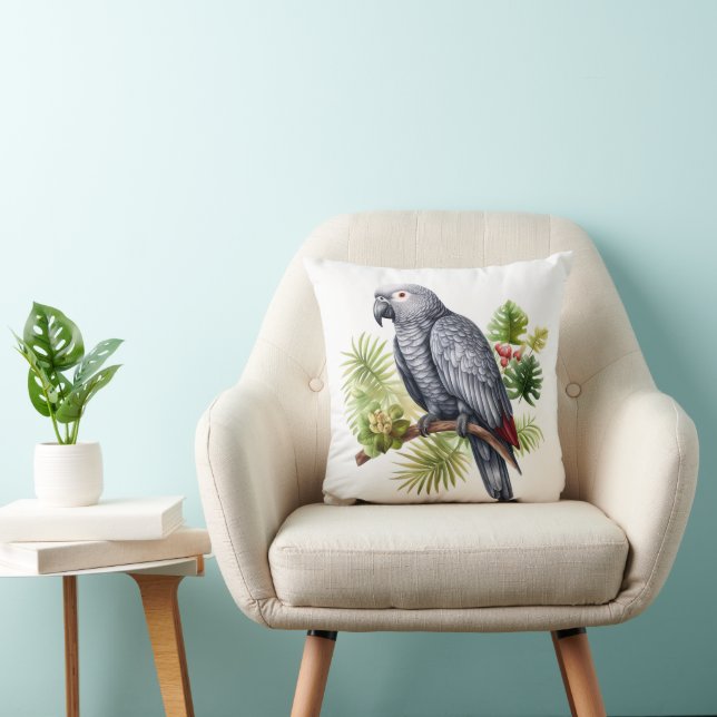 Parrot Throw Pillow (Chair)