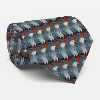 Parrot Tie African Gray Parrot Art Neckties
