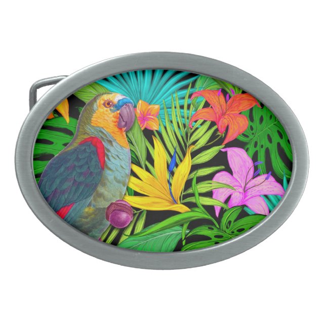 PARROT TROPICAL BIRD   BELT BUCKLE (Front)