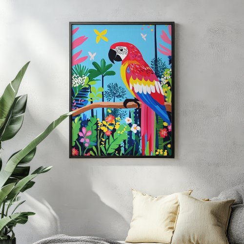 Art Prints And Wall Decor 5 Parrot Tropical Jungle Colorful Bird Wall Art
