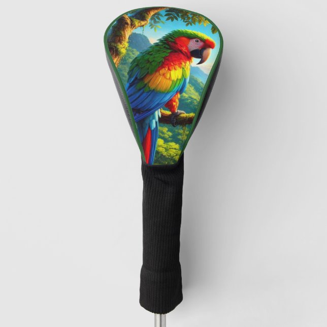 Parrot Tropical Macaw "Bird Lover" Golf Head Cover (Front)