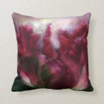 Parrot Tulip - Burgundy - Designer Art Pillow