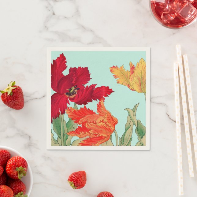 Parrot tulip, Floral Napkins (Insitu)
