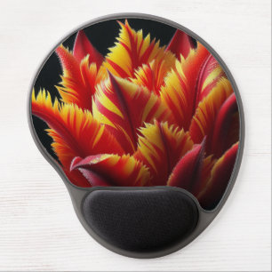 Parrot Tulip Floral Red and Yellow  Gel Mouse Pad