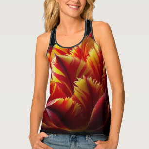 Parrot Tulip Floral Red and Yellow Tank Top