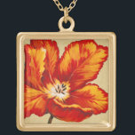 Parrot Tulip I Gold Plated Necklace<br><div class="desc">Floral</div>