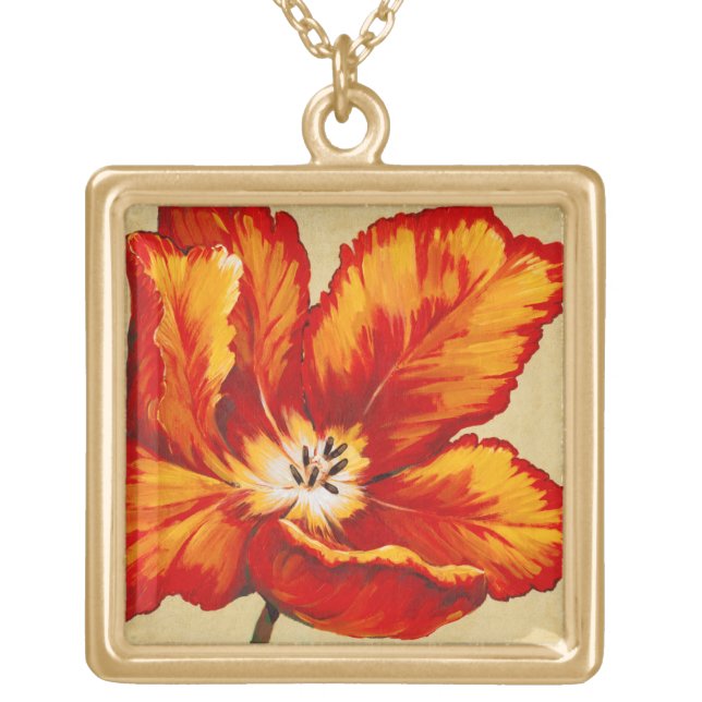 Parrot Tulip I Gold Plated Necklace (Front)