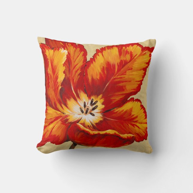 Parrot Tulip I Throw Pillow (Front)