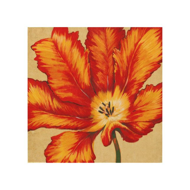 Parrot Tulip II Wood Wall Art (Front)