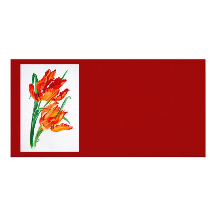 Parrot Tulips Customized Photo Card