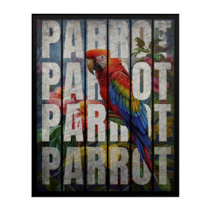 Parrot Typography Vintage Nature Forest Acrylic Print