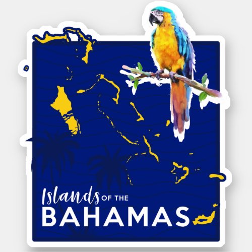 Parrot Vacation Map Bahamas Sticker Cruise