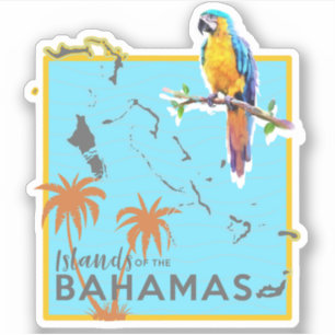 Parrot Vacation Map Bahamas Sticker Cruise