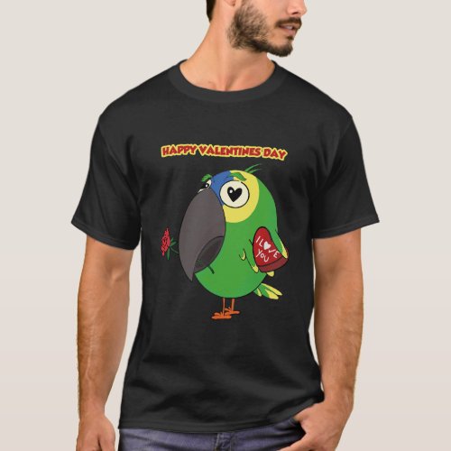 Parrot Valentine day parrot love parrot mens T_Shirt