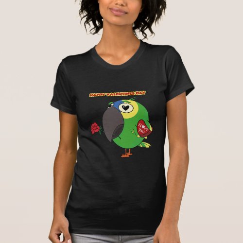 Parrot Valentine day parrot love parrot womens T_Shirt