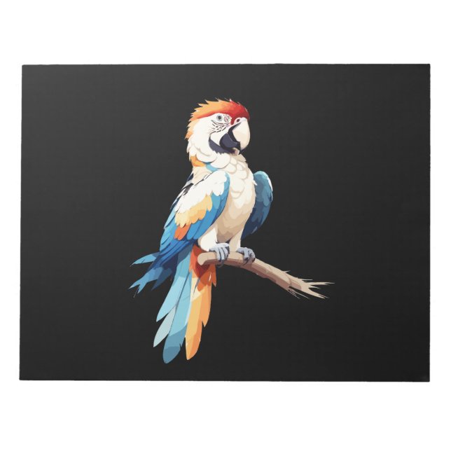 Parrot Vector Art with Vibrant Colors Notepad (Front)