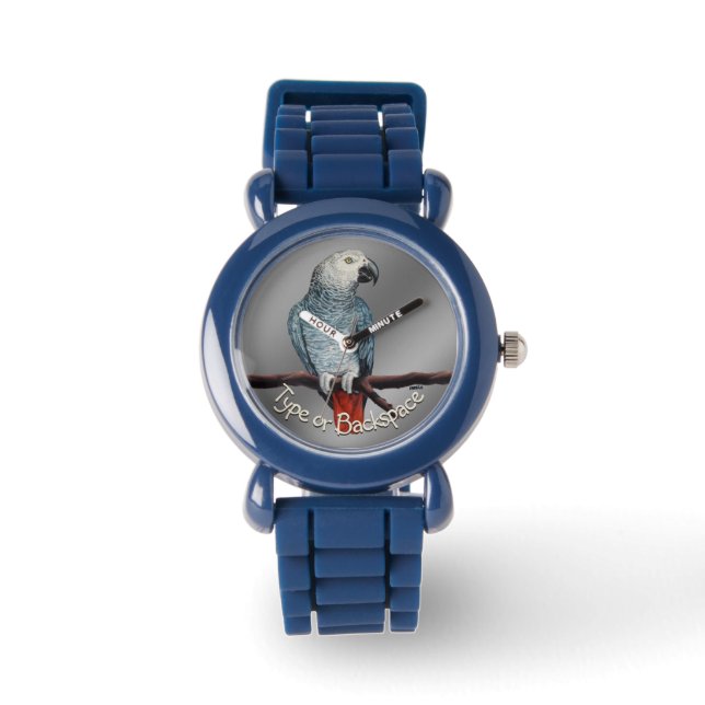 Parrot Watch African Grey Wristwatch Personalized (Front)