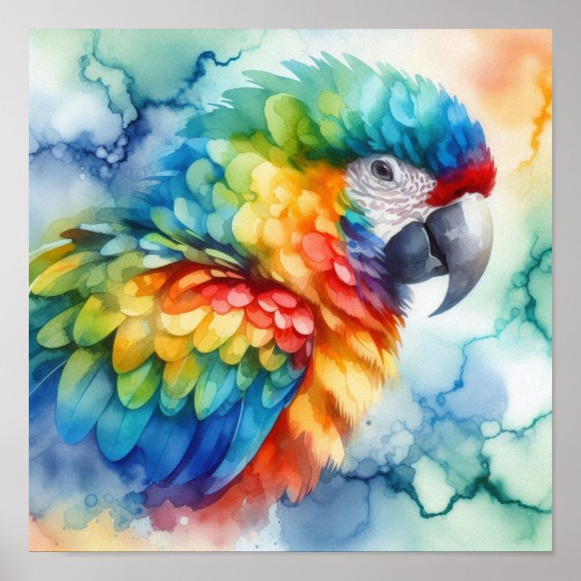 Parrot Watercolor Poster (Front)
