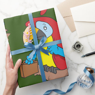 Parrot With A Briefcase Wrapping Paper