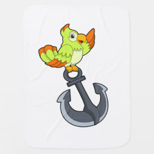 Parrot with Anchor Baby Blanket