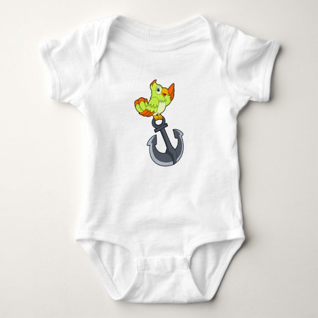 Parrot with Anchor Baby Bodysuit (Front)