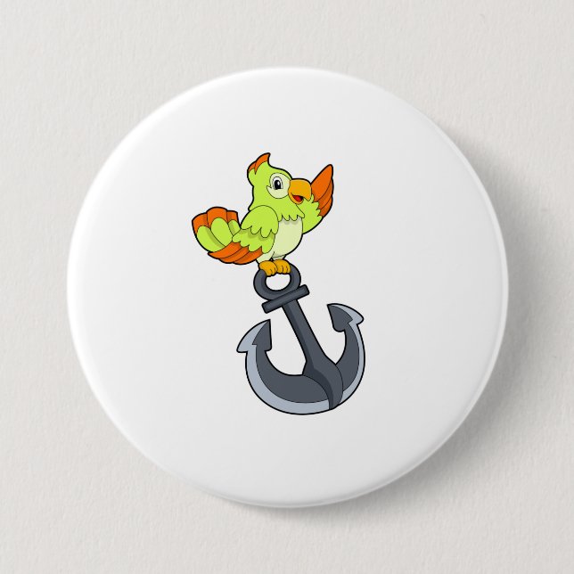 Parrot with Anchor Button (Front)