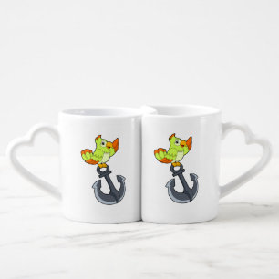 Parrot with Anchor Coffee Mug Set