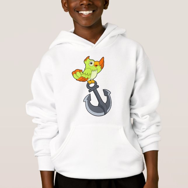 Parrot with Anchor Hoodie (Front)