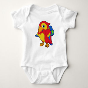 Parrot with Backpack Baby Bodysuit