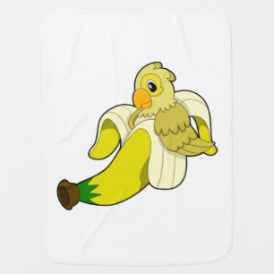 Parrot with Banana Baby Blanket