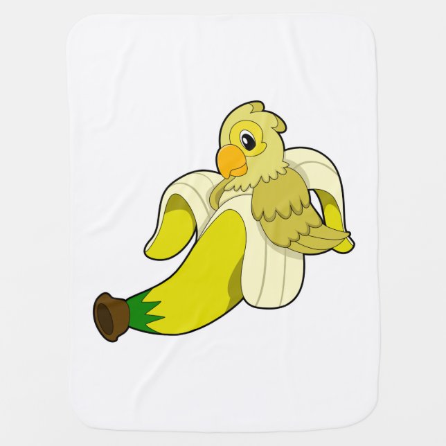 Parrot with Banana Baby Blanket (Front)