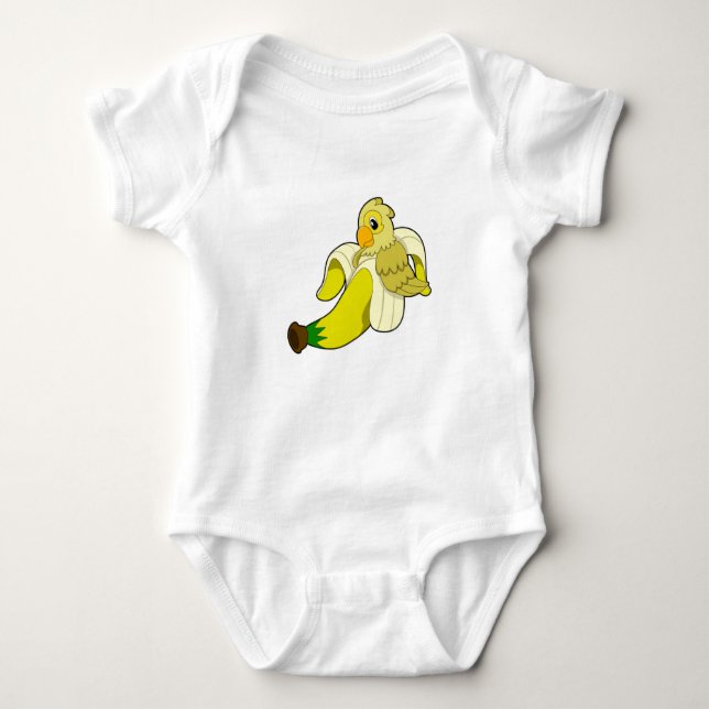 Parrot with Banana Baby Bodysuit (Front)