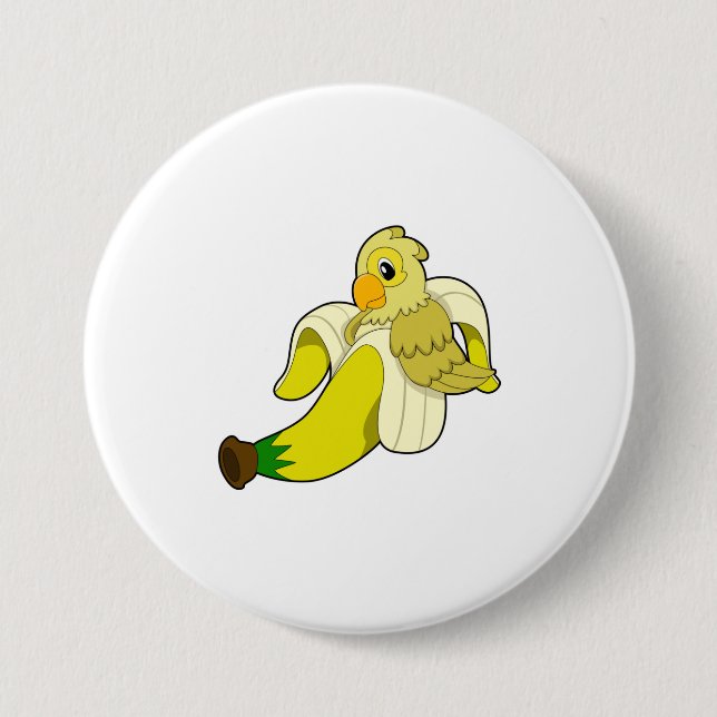 Parrot with Banana Button (Front)