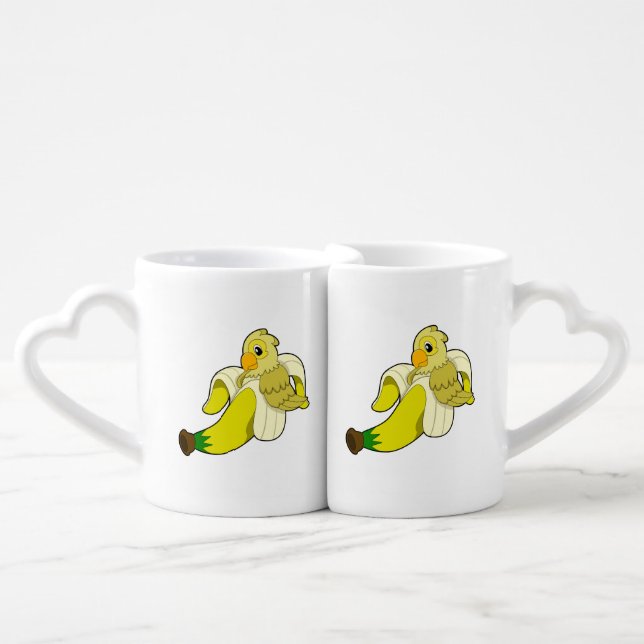 Parrot with Banana Coffee Mug Set (Front Nesting)