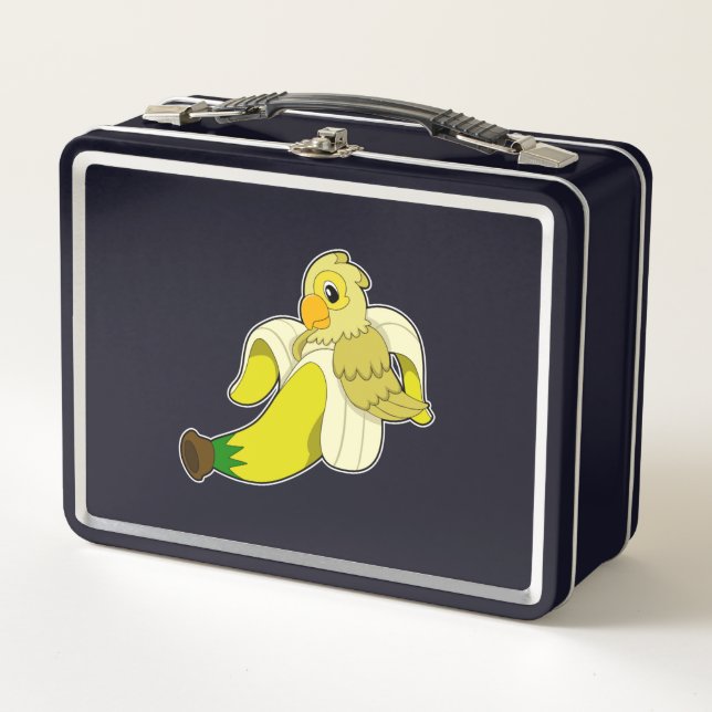 Parrot with Banana Metal Lunch Box (Front)