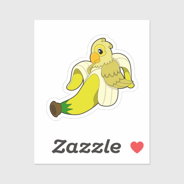 Parrot with Banana Sticker (Sheet)