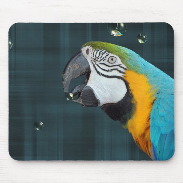 Parrot with bubbles mouse pad (Front)